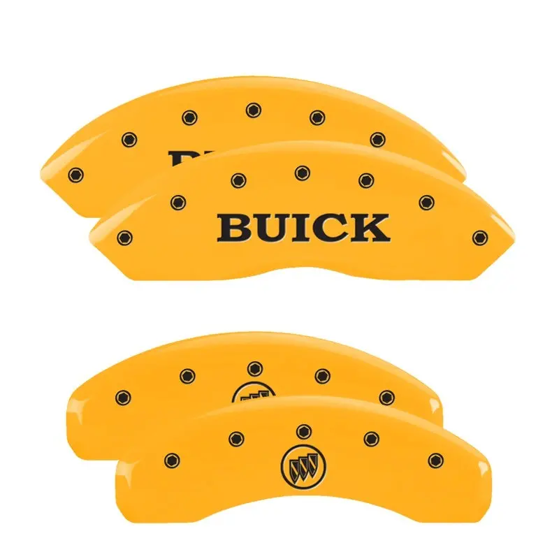 Mgp 4 Caliper Covers Engraved Front Buick Rear Yellow Finish Black Char 2008 Buick Lucerne 1