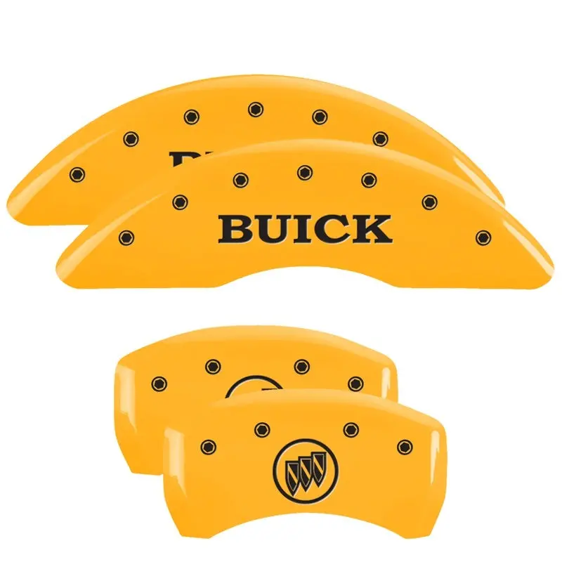 Mgp 4 Caliper Covers Engraved Front Buick Rear Yellow Finish Black Char 2015 Buick Regal 1