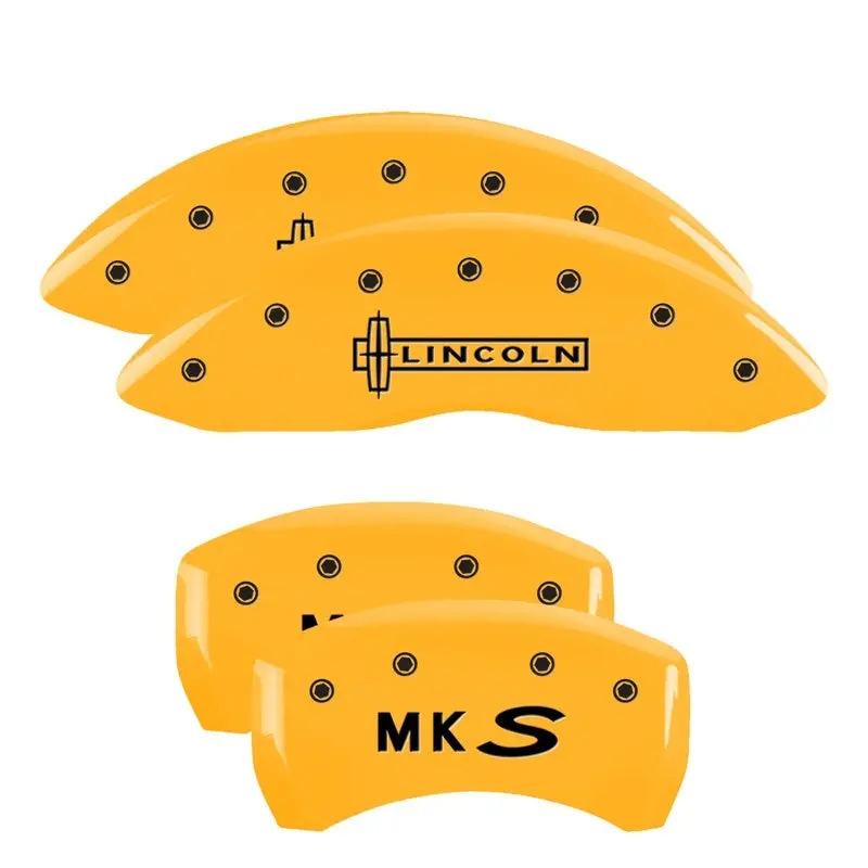 Mgp 4 Caliper Covers Engraved Front Lincoln Engraved Rear Mks Yellow Finish Black Ch 1