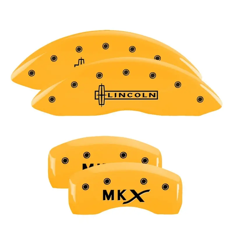 Mgp 4 Caliper Covers Engraved Front Lincoln Engraved Rear Mkx Yellow Finish Black Ch 1