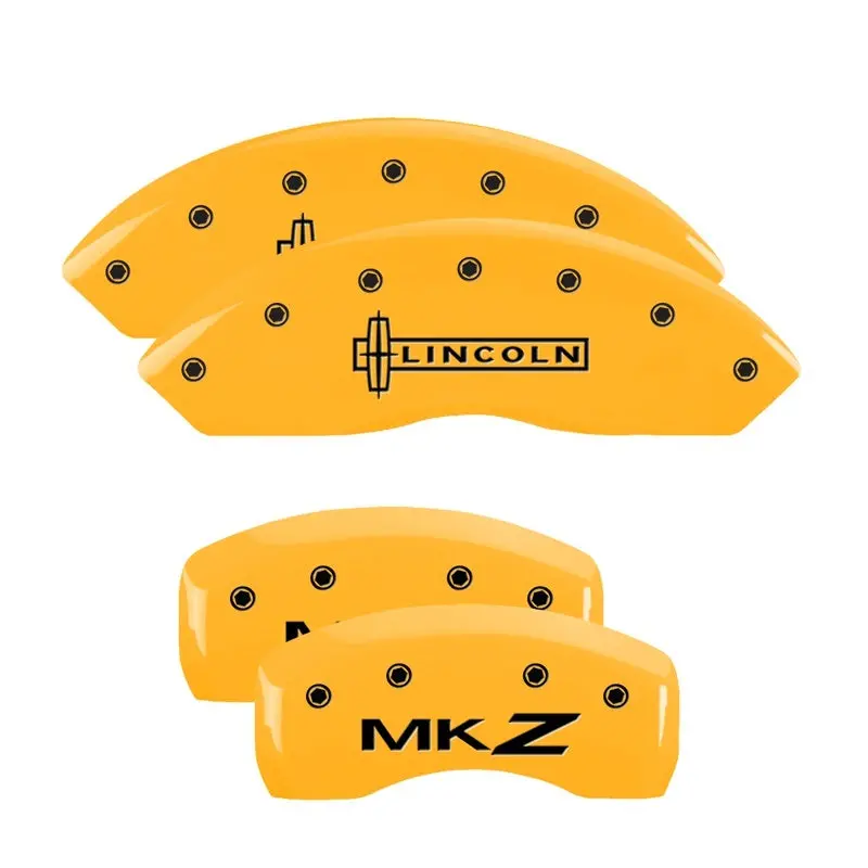 Mgp 4 Caliper Covers Engraved Front Lincoln Engraved Rear Mkz Yellow Finish Black Ch 1