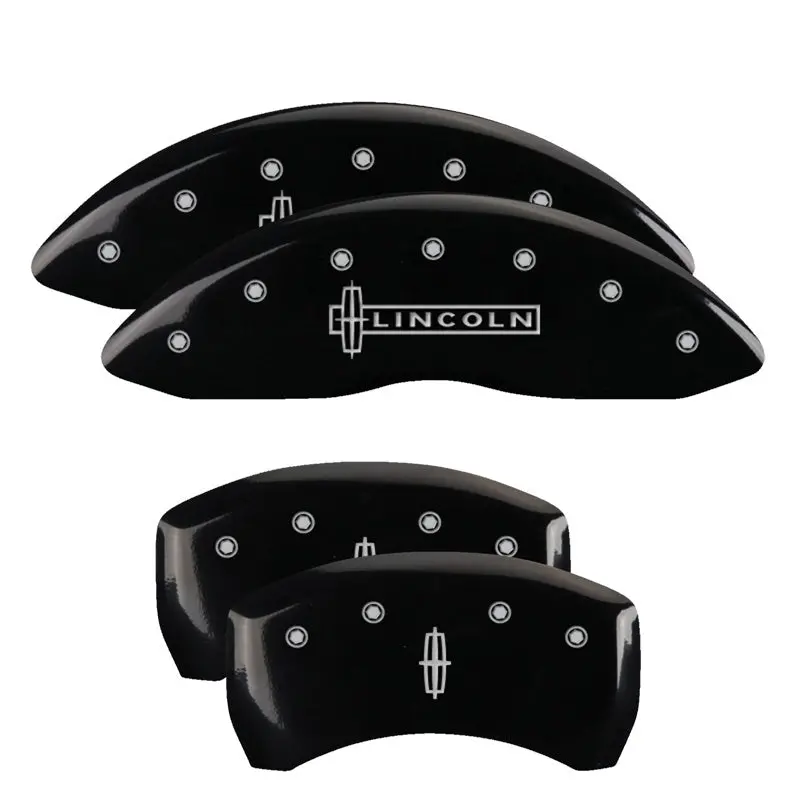Mgp 4 Caliper Covers Engraved Front Lincoln Engraved Rear Star Logo Black Finish Silver Ch 1
