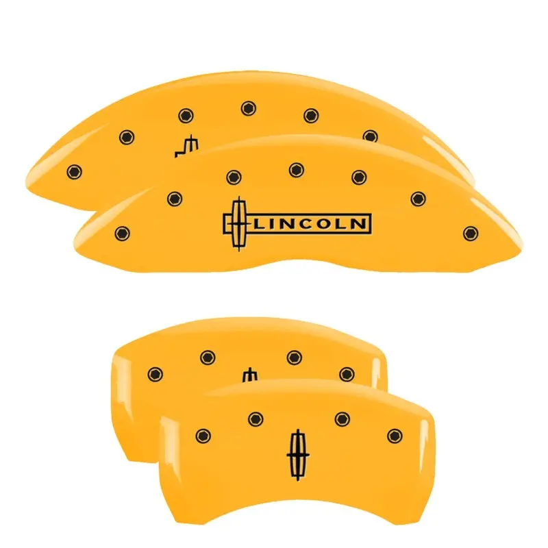 Mgp 4 Caliper Covers Engraved Front Lincoln Engraved Rear Star Logo Yellow Finish Black Ch 1