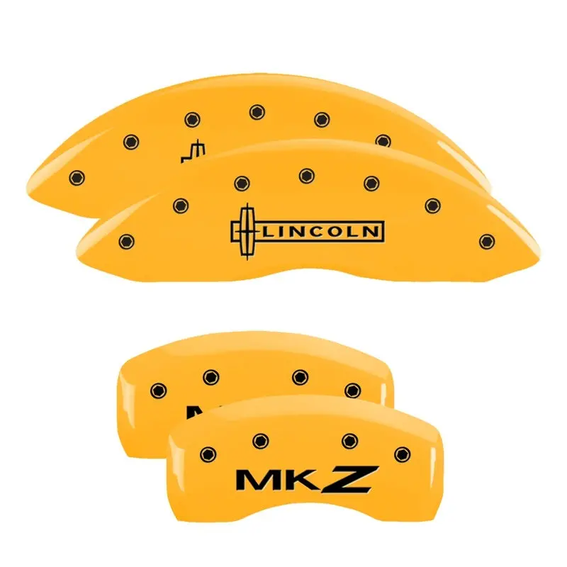 Mgp 4 Caliper Covers Engraved Front Lincoln Rear Mkz Yellow Finish Black Char 2017 Lincoln Mkz 1