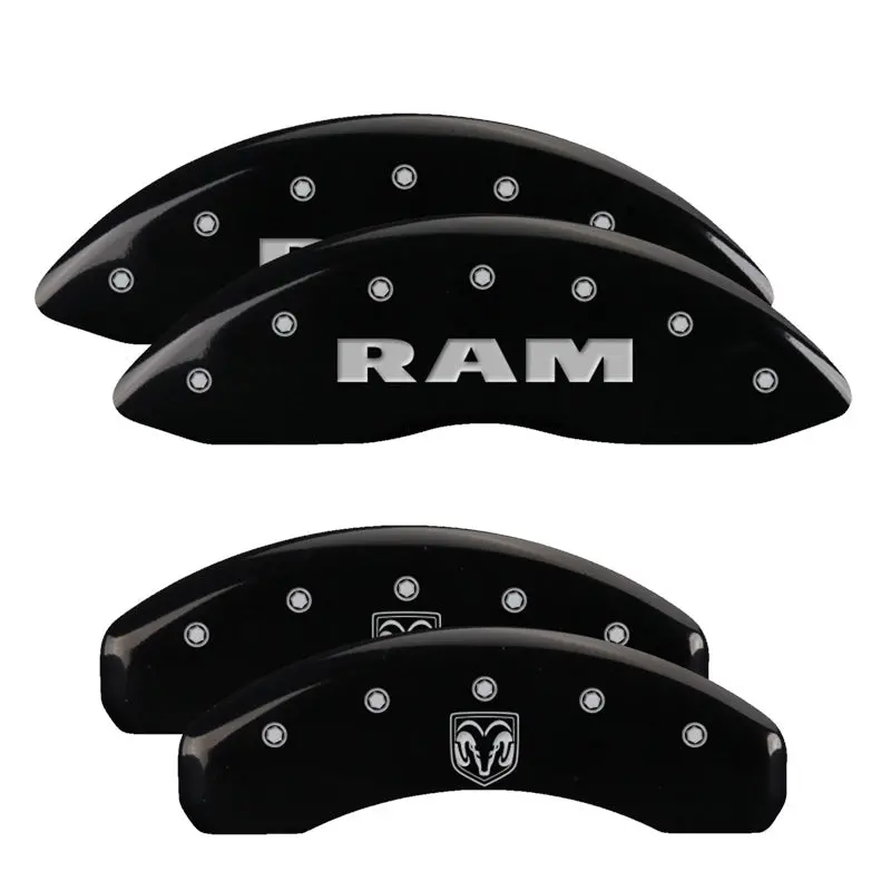 Mgp 4 Caliper Covers Engraved Front Ram Rear Ramhead Black Finish Silver Char 2019 Ram 1500 1