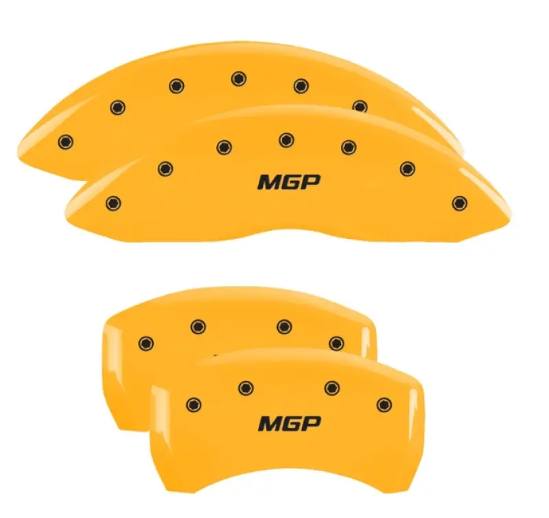 Mgp 4 Caliper Covers Engraved Front/Rear 18-19 Buick Regal Sportback Yellow Finish Silver Characters 2