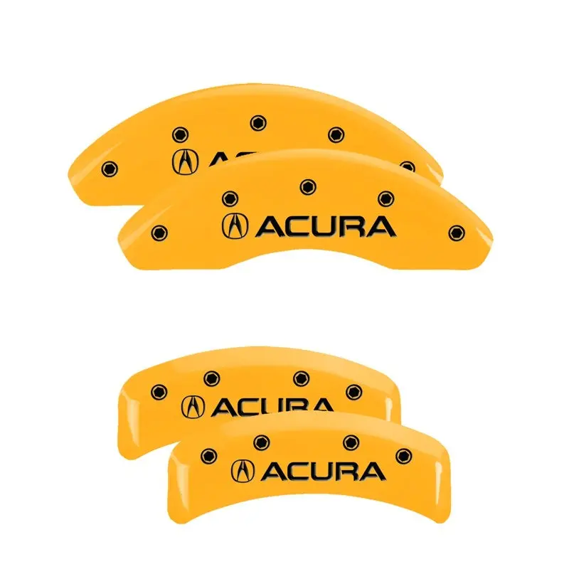 Mgp 4 Caliper Covers Engraved Front & Rear Acura Yellow Finish Black Char 2001 Acura Tl 1