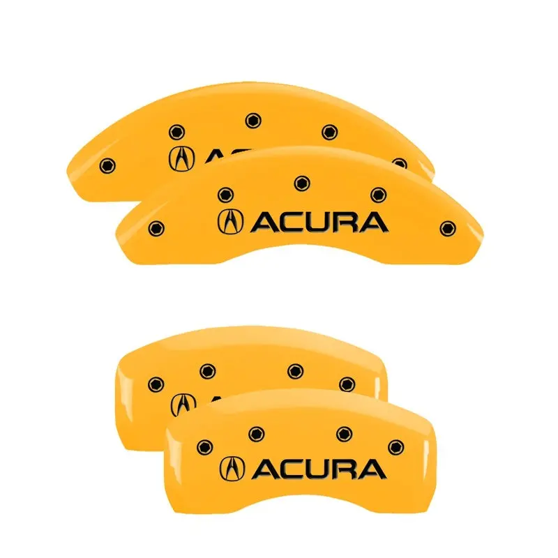 Mgp 4 Caliper Covers Engraved Front & Rear Acura Yellow Finish Black Char 2005 Acura Nsx 1
