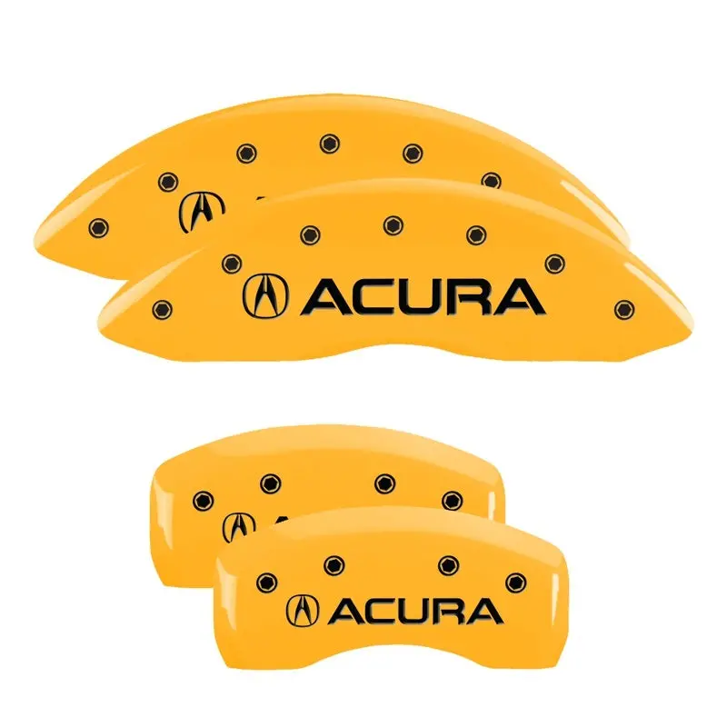 Mgp 4 Caliper Covers Engraved Front & Rear Acura Yellow Finish Black Char 2008 Acura Tl 1