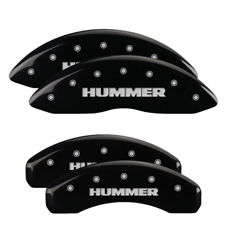 Mgp 4 Caliper Covers Engraved Front & Rear Hummer Black Finish Silver Ch 1