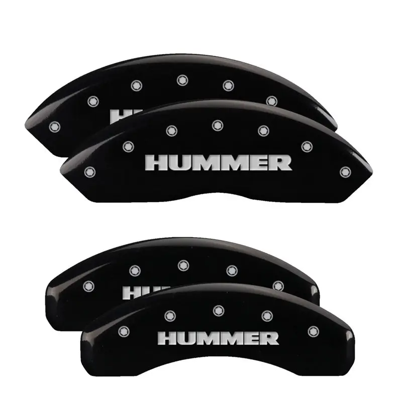 Mgp 4 Caliper Covers Engraved Front & Rear Hummer Black Finish Silver Ch 1