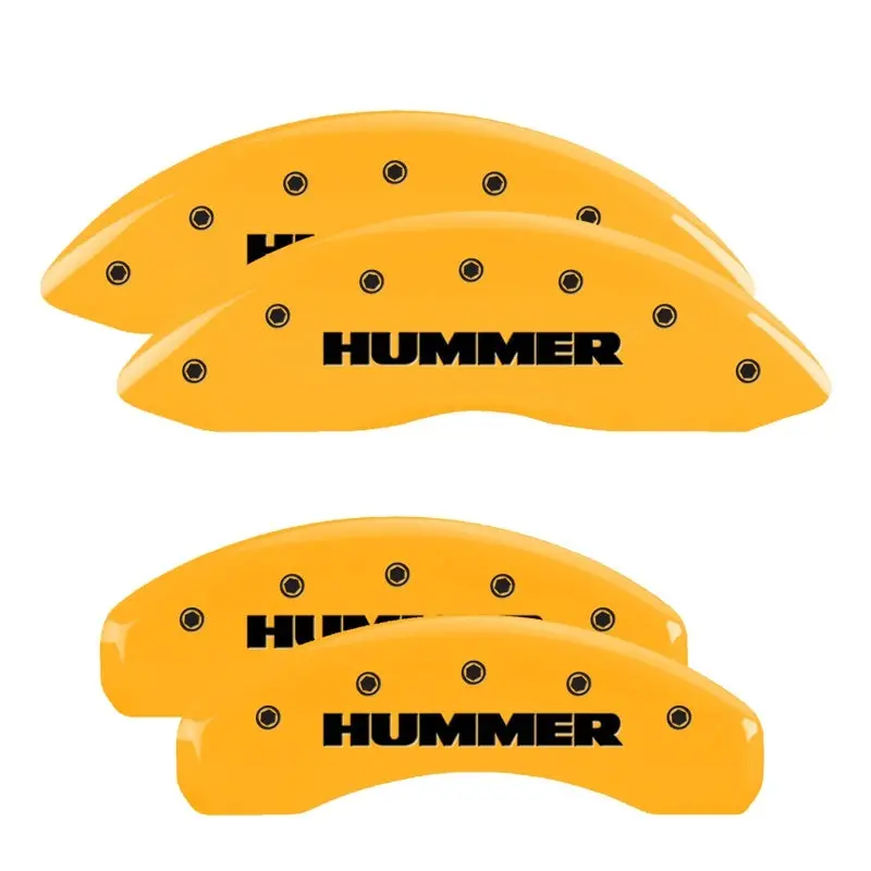 Mgp 4 Caliper Covers Engraved Front & Rear Hummer Yellow Finish Black Char 2005 Hummer H2 1