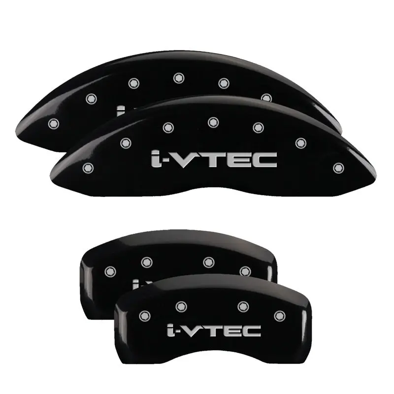 Mgp 4 Caliper Covers Engraved Front & Rear I-Vtec Black Finish Silver Char 2017 Acura Mdx 1