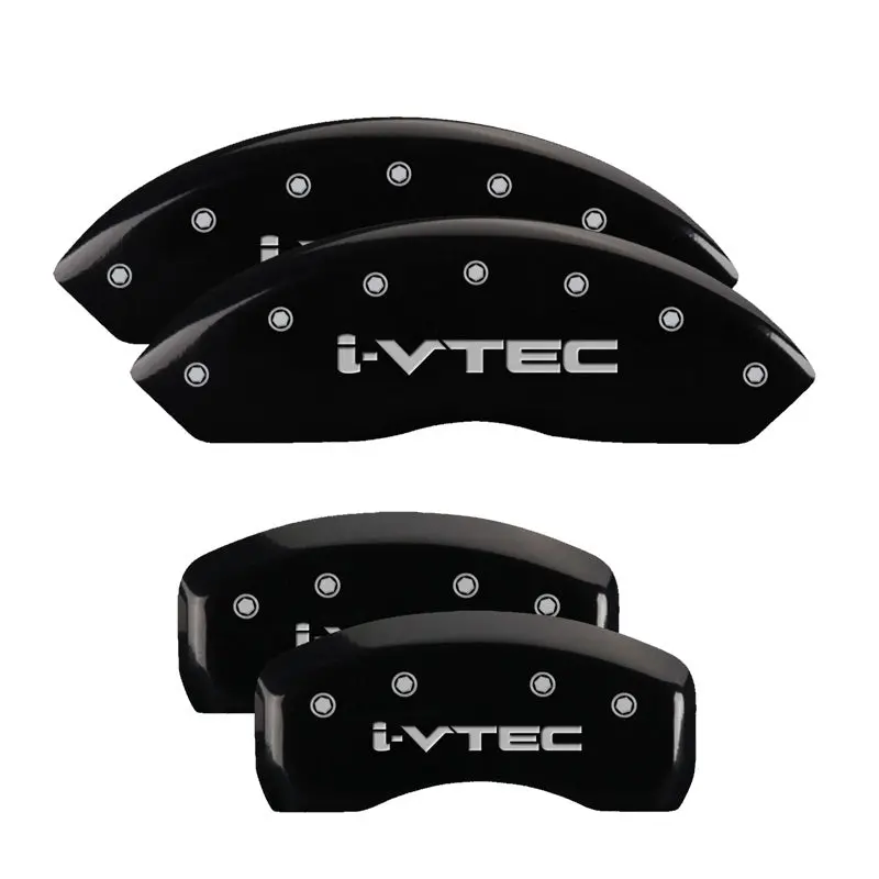 Mgp 4 Caliper Covers Engraved Front & Rear I-Vtec Black Finish Silver Char 2017 Acura Rdx 1