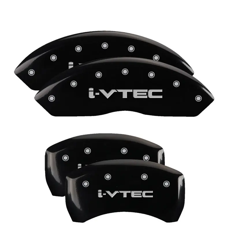 Mgp 4 Caliper Covers Engraved Front & Rear I-Vtec Black Finish Silver Char 2019 Acura Rdx 1