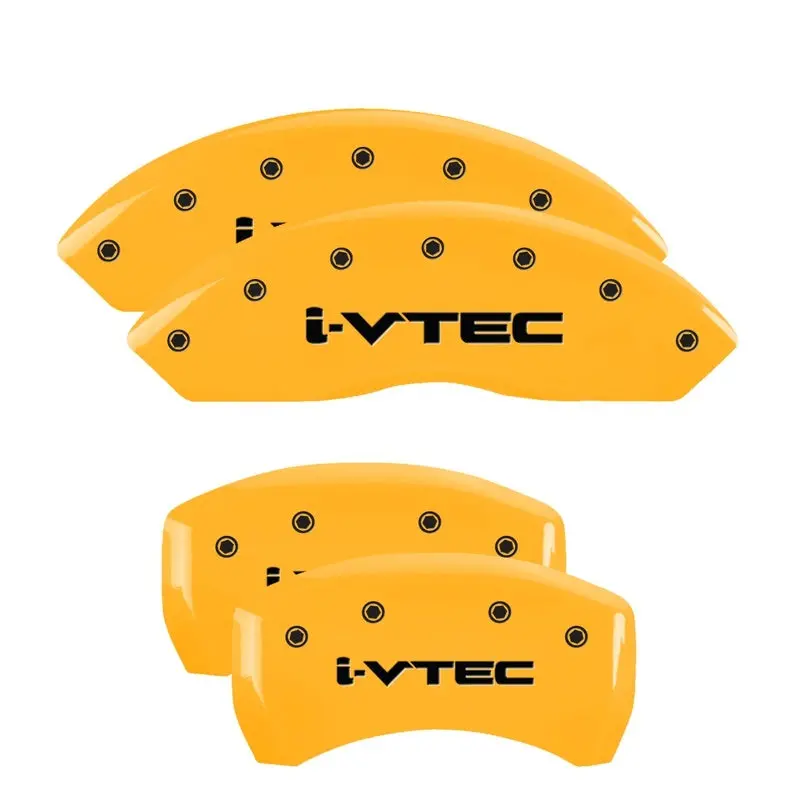 Mgp 4 Caliper Covers Engraved Front & Rear I-Vtec Yellow Finish Black Char 2019 Acura Rdx 1