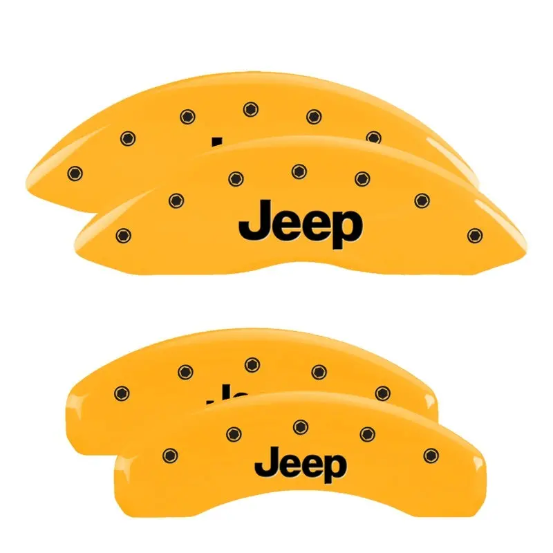 Mgp 4 Caliper Covers Engraved Front & Rear Jeep Yellow Finish Black Char 2004 Jeep Grand Cherokee 1