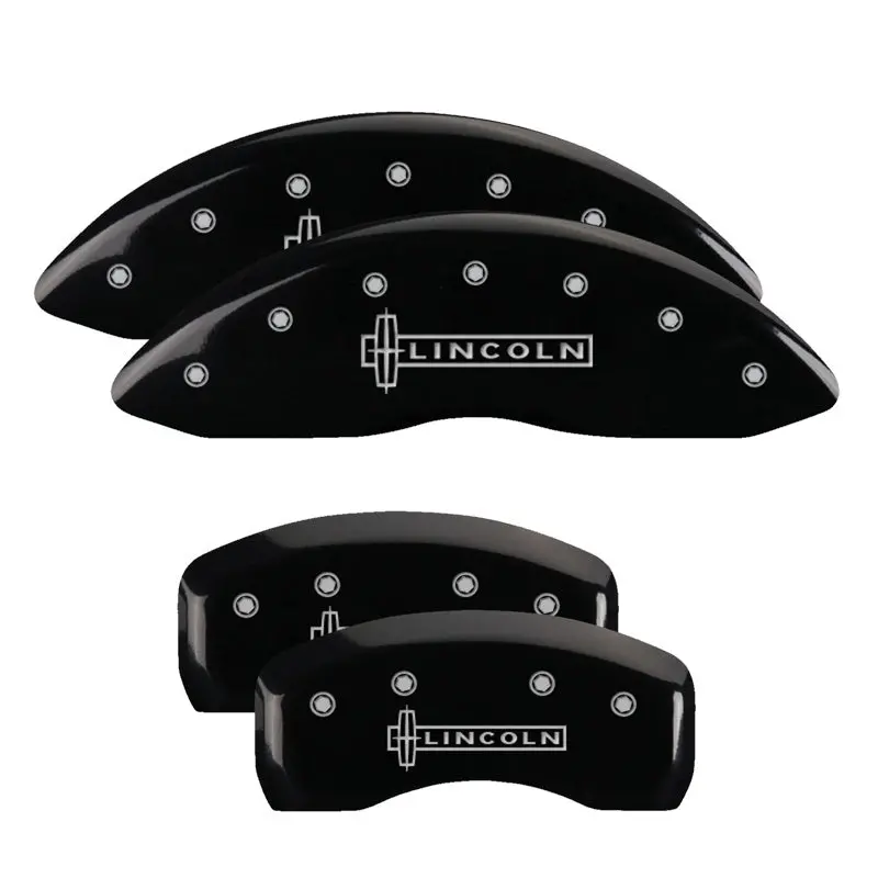 Mgp 4 Caliper Covers Engraved Front & Rear Lincoln Black Finish Silver Char 2018 Lincoln Continental 1