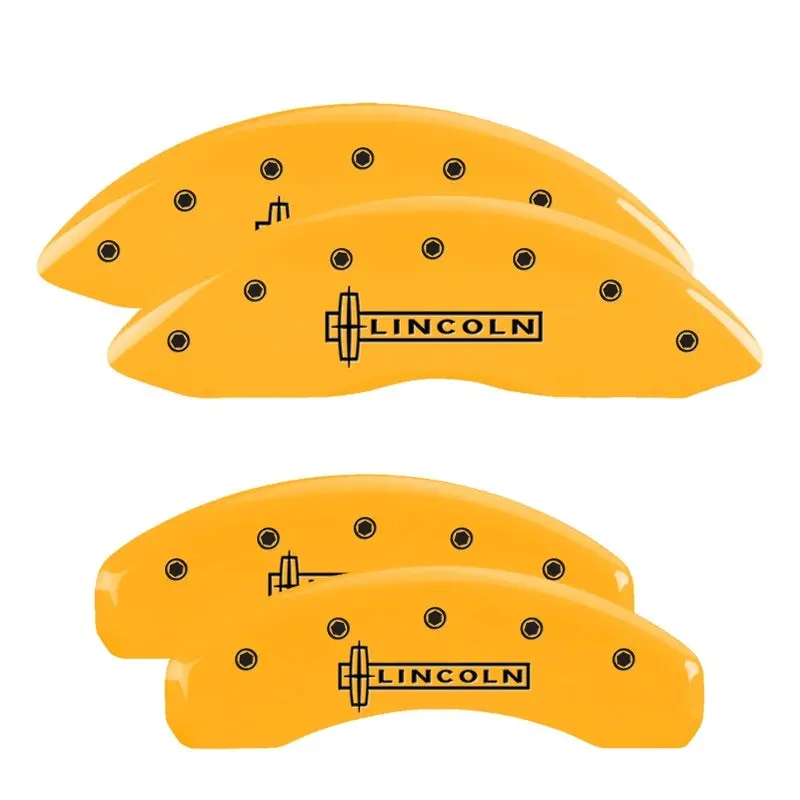 Mgp 4 Caliper Covers Engraved Front & Rear Lincoln Yellow Finish Black Char 2018 Lincoln Navigator 1