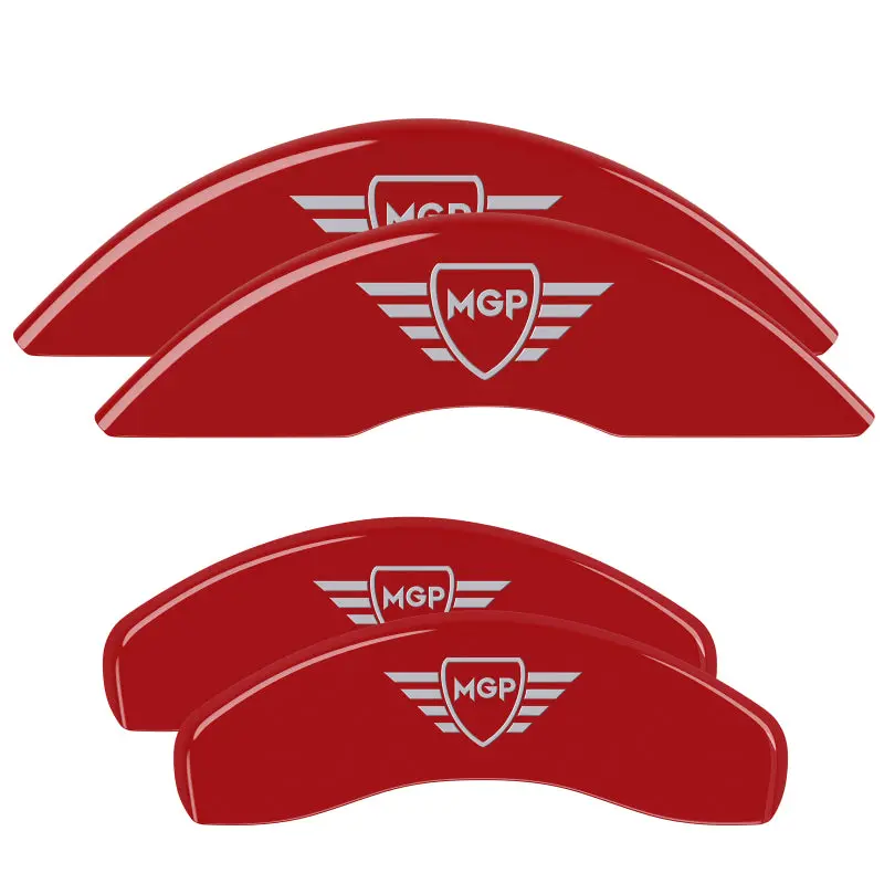 Mgp 4 Caliper Covers Engraved Front & Rear Mgp Red Finish Silver Ch 1