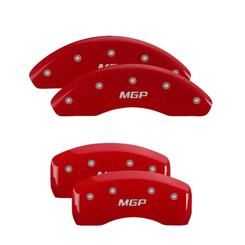 Mgp 4 Caliper Covers Engraved Front & Rear Mgp Red Finish Silver Ch 1