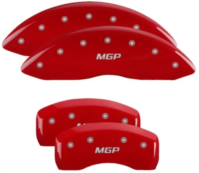 Mgp 4 Caliper Covers Engraved Front & Rear Mgp Red Finish Silver Char 2019 Lincoln Nautilus 2