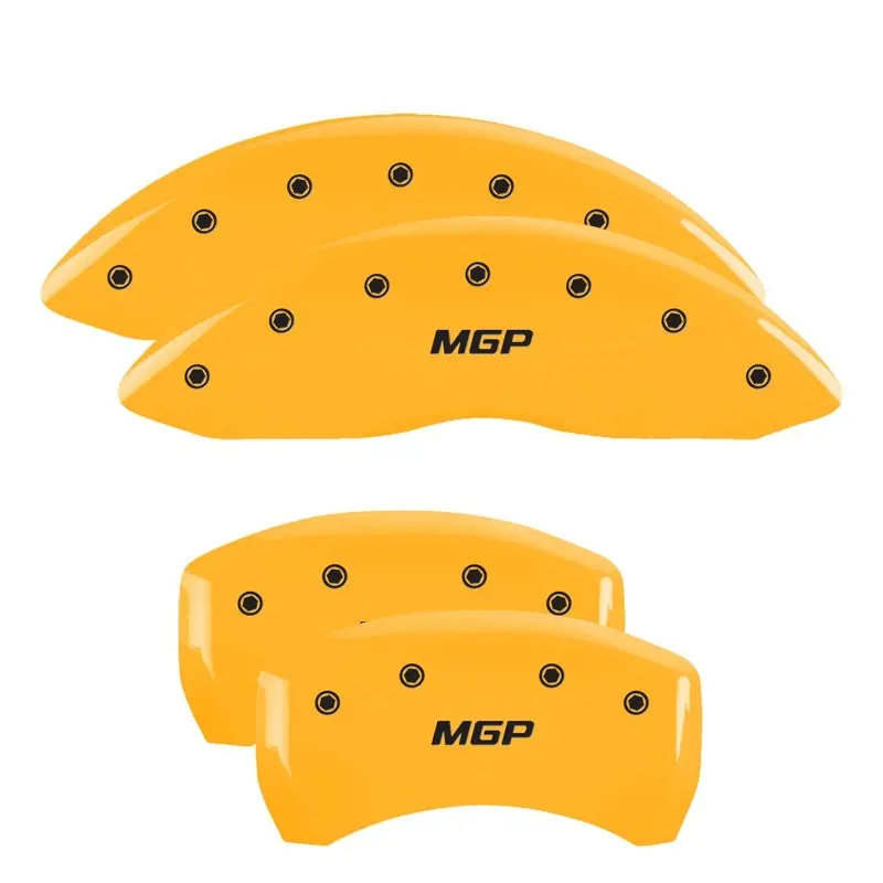 Mgp 4 Caliper Covers Engraved Front & Rear Mgp Yellow Finish Black Ch 1