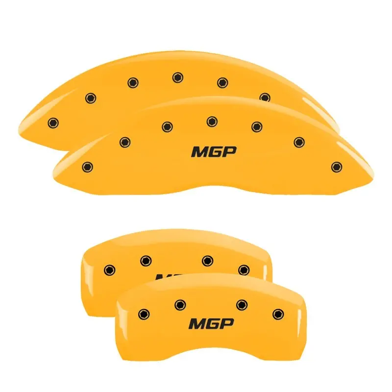 Mgp 4 Caliper Covers Engraved Front & Rear Mgp Yellow Finish Black Ch 1