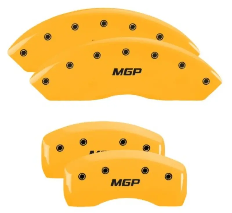 Mgp 4 Caliper Covers Engraved Front & Rear Mgp Yellow Finish Black Char 2010 Infiniti G37 2