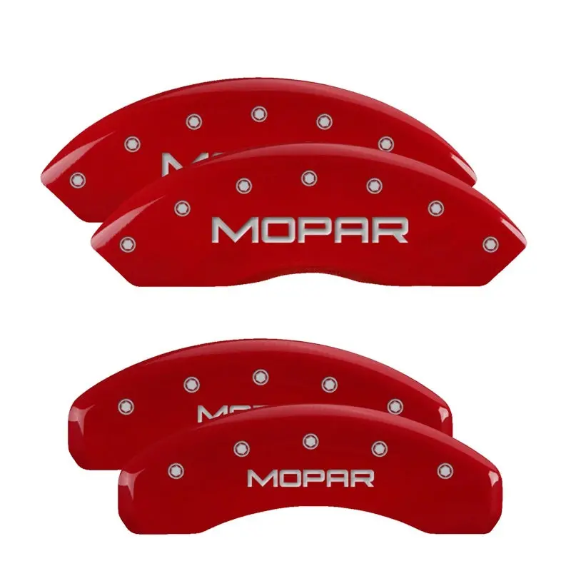 Mgp 4 Caliper Covers Engraved Front & Rear Mopar Red Finish Silver Char 2019 Jeep Wrangler 1