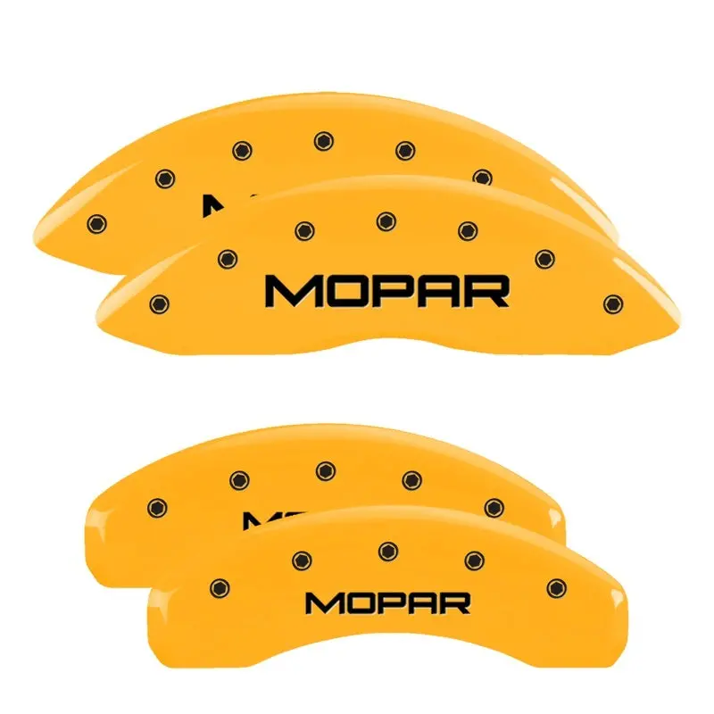 Mgp 4 Caliper Covers Engraved Front & Rear Mopar Yellow Finish Black Char 2019 Ram 1500 1