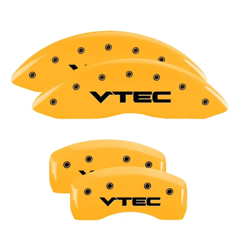 Mgp 4 Caliper Covers Engraved Front & Rear Vtech Yellow Finish Black Ch 1