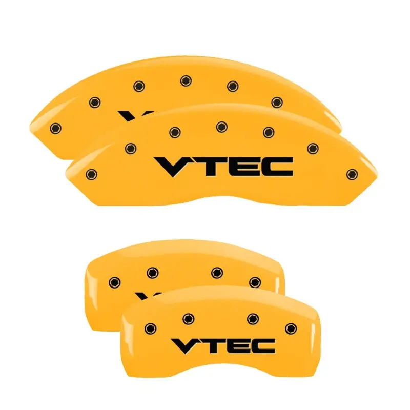 Mgp 4 Caliper Covers Engraved Front & Rear Vtech Yellow Finish Black Char 1999 Acura Rl 1