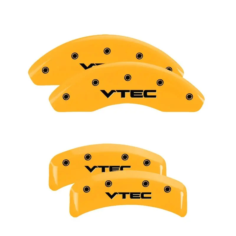 Mgp 4 Caliper Covers Engraved Front & Rear Vtech Yellow Finish Black Char 2001 Acura Tl 1