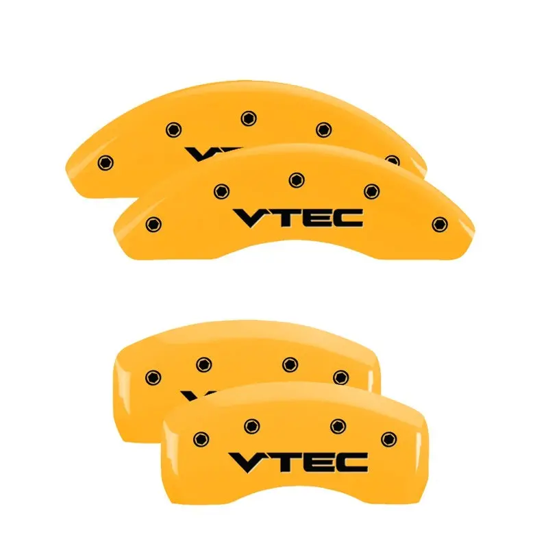 Mgp 4 Caliper Covers Engraved Front & Rear Vtech Yellow Finish Black Char 2005 Acura Nsx 1