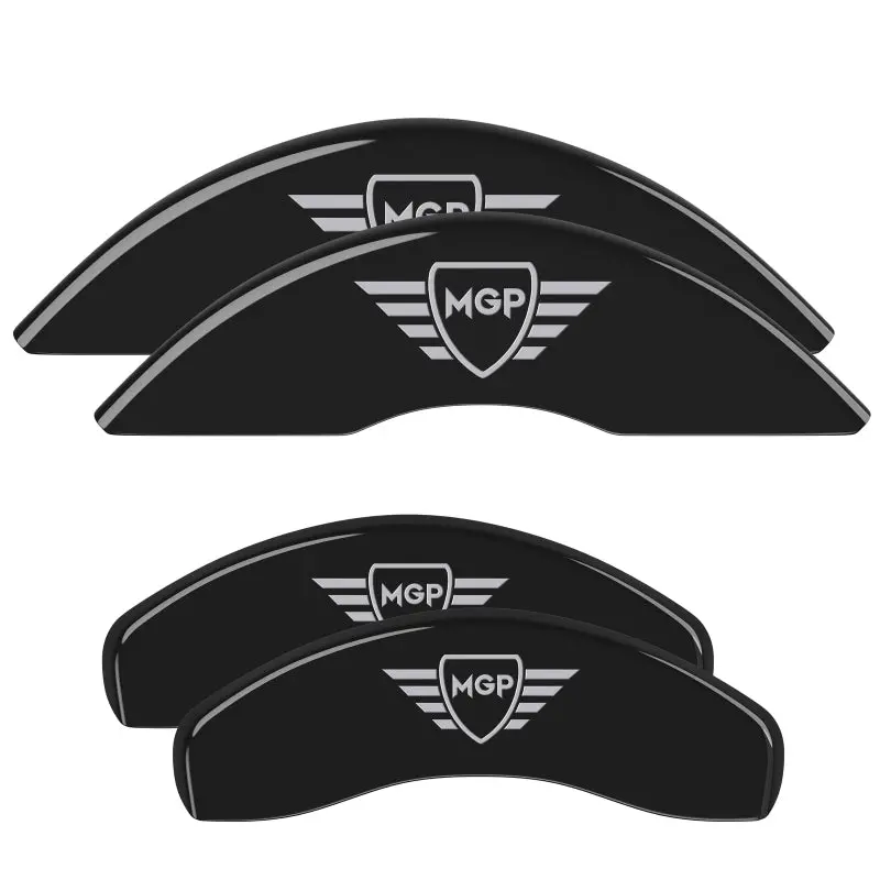 Mgp Front Set 2 Caliper Covers Engraved Front Mgp Black Finish Silver Ch 1
