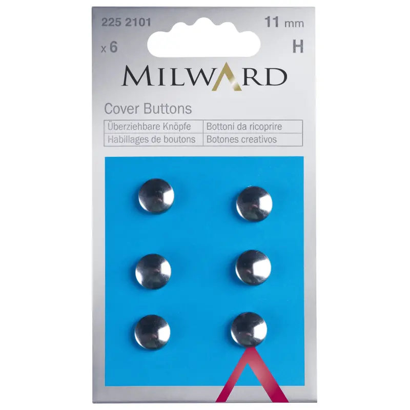 Milward Metal Cover Buttons Silver Colour 11Mm Size 1