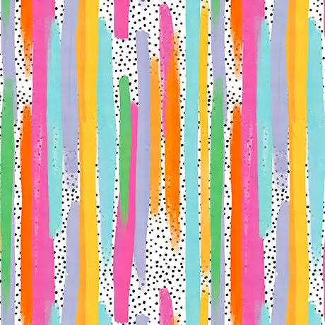 Mingle Organic Cotton Fabric, Brush Strokes White 1