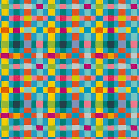 Mingle Organic Cotton Fabric, Check Blue 1