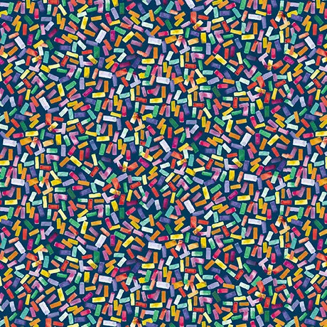 Mingle Organic Cotton Fabric, Confetti Navy 1
