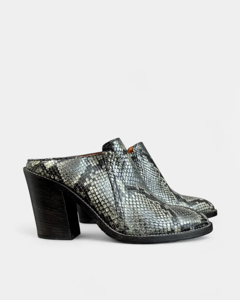 Mules En Cuir Effet Python Vert Aquatalia, 8.5 1