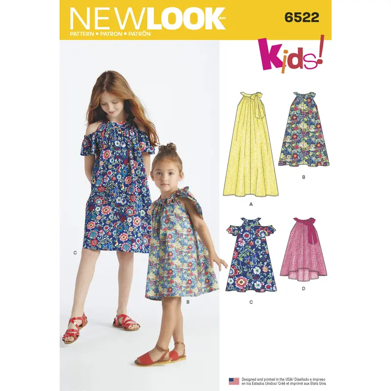 New Look 6522 Girls' Party Dresses And Tops Pattern 2