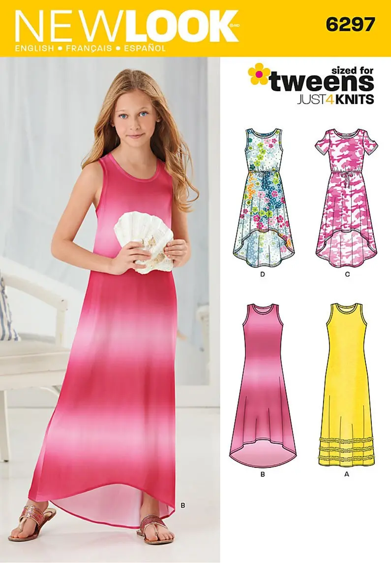 New Look Sewing Pattern 6297 Girls' Knit Dress 2