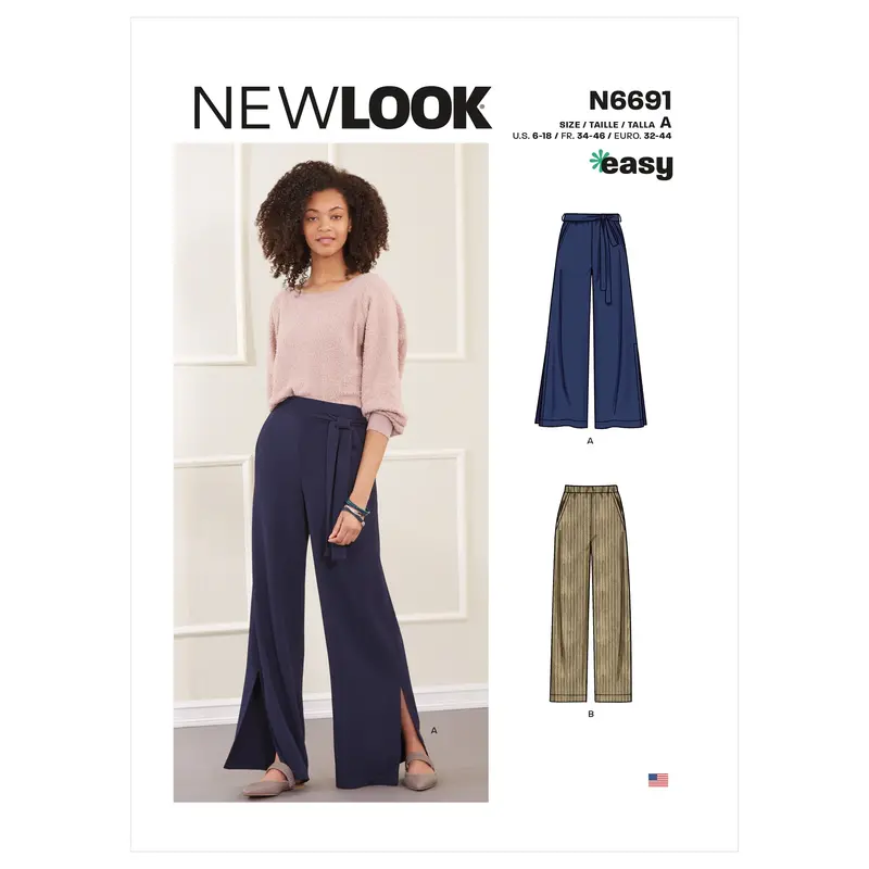 New Look Sewing Pattern 6691 Slim Or Flared Trousers 2