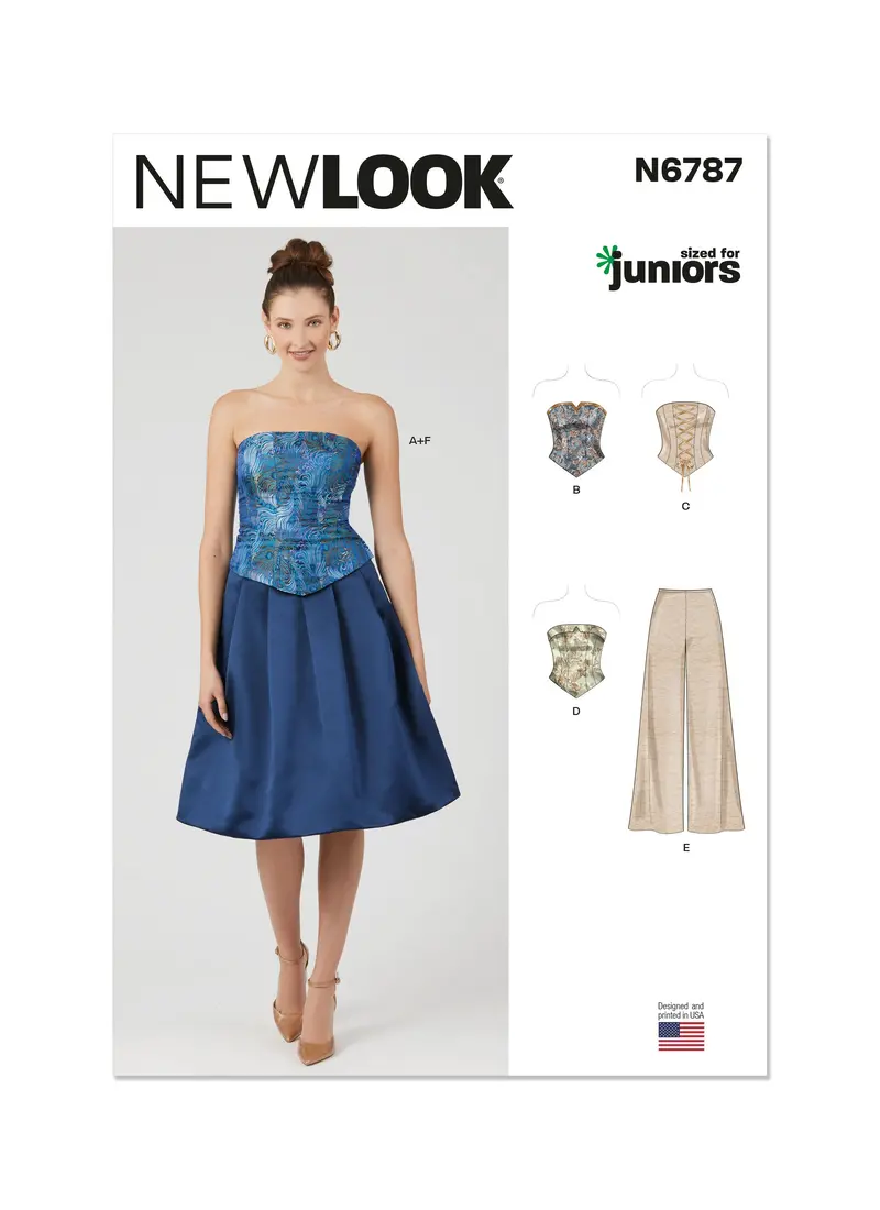 New Look Sewing Pattern 6787 Juniors' Corsets, Pants And Skirt 2