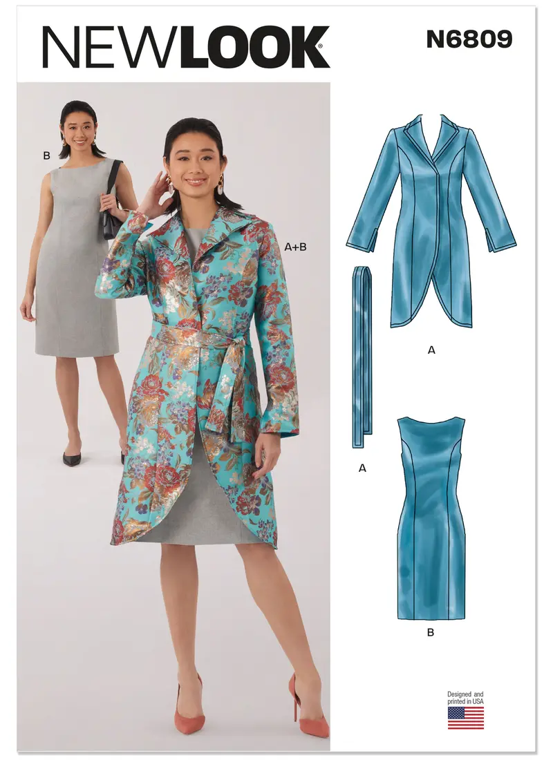 New Look Sewing Pattern 6809 Lined Jacket With Petite Lines 2