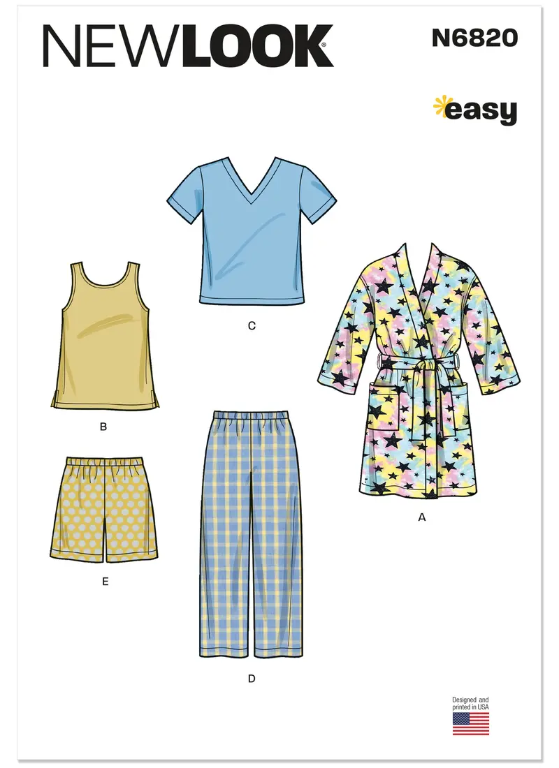 New Look Sewing Pattern 6820 Children's Loungewear 1