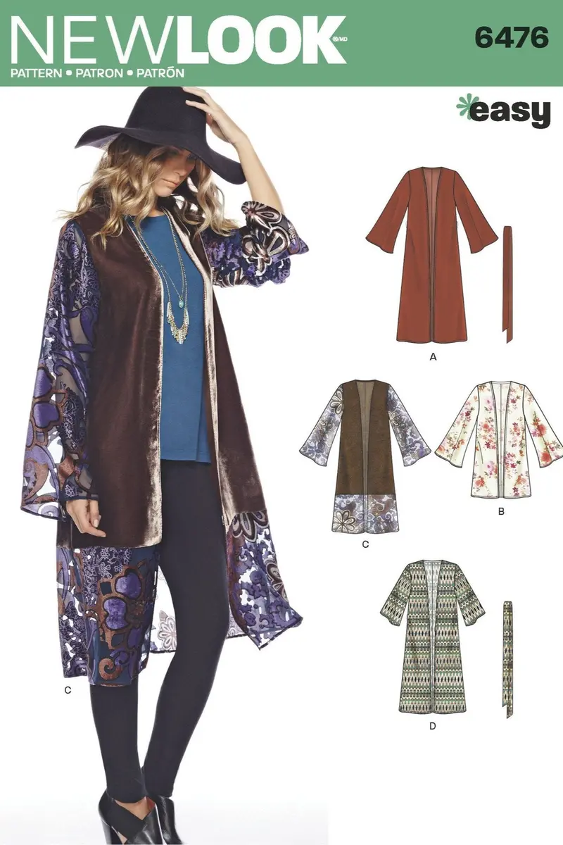 Nl6476 Misses' Easy To Sew Kimono Pattern 1