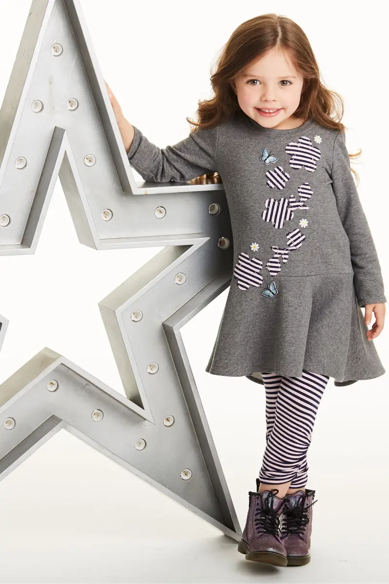 Nl6538 Child's Knit Leggings And Dresses 1