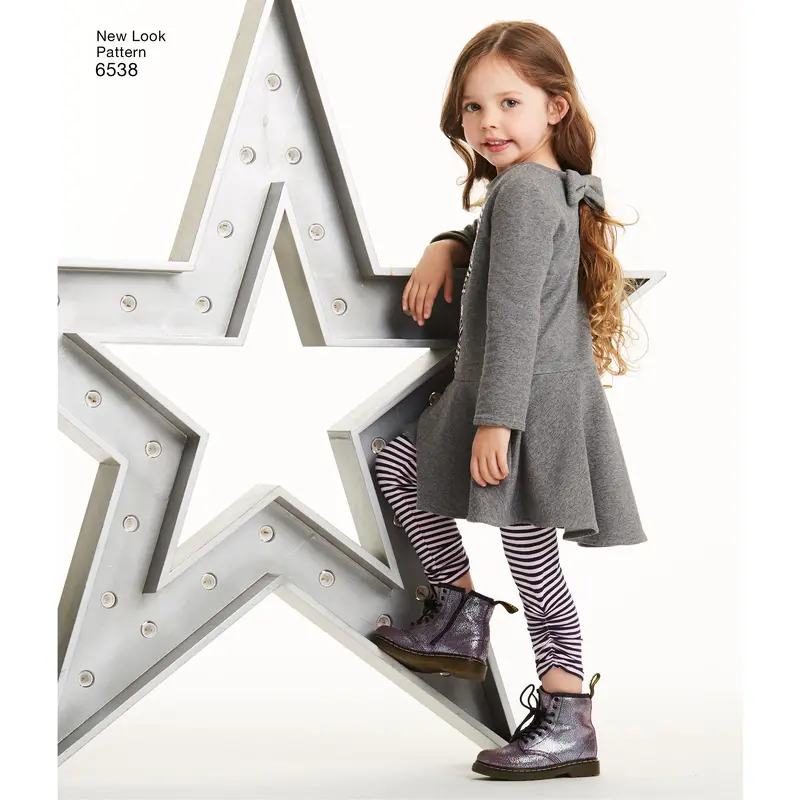Nl6538 Child's Knit Leggings And Dresses 2